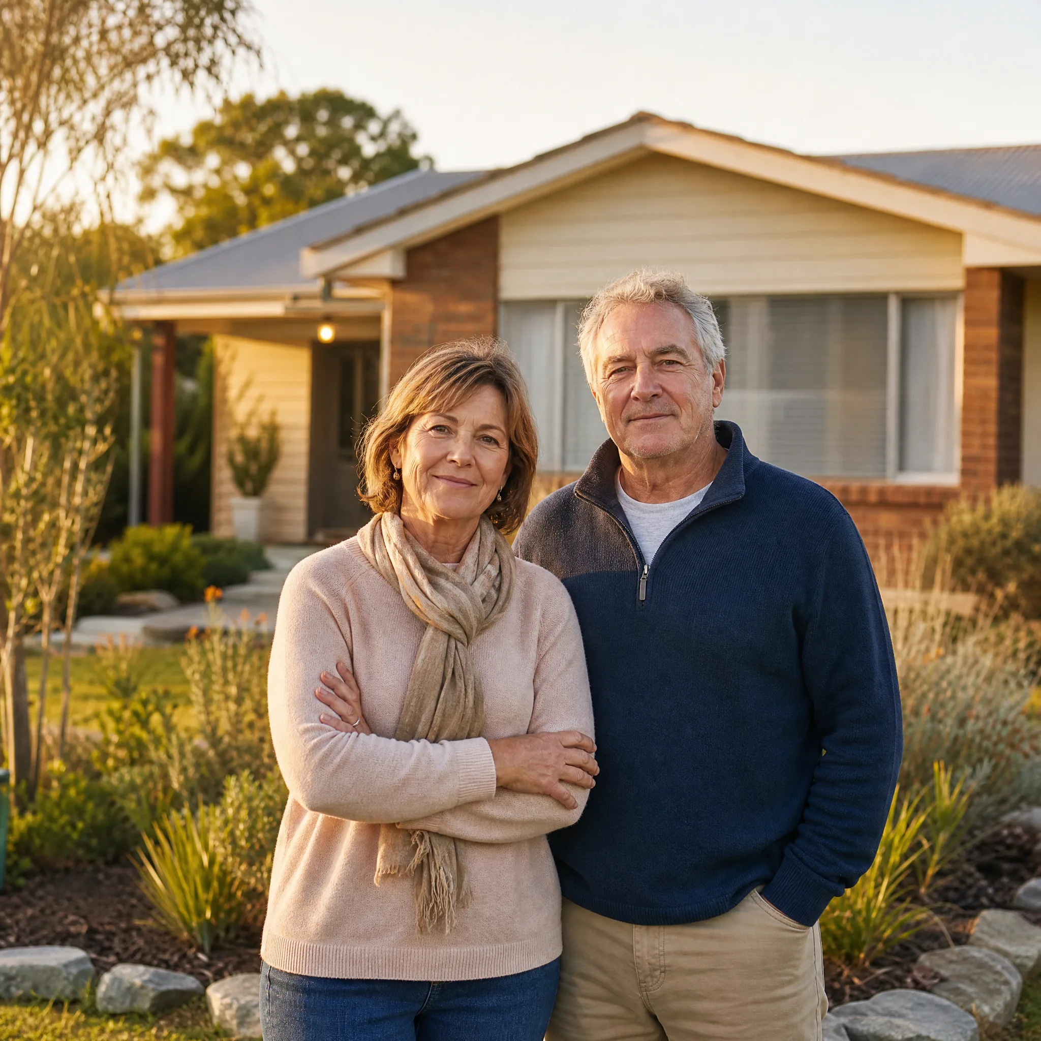 Older couple at home in garden